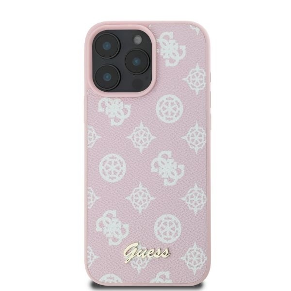Husa pentru iPhone 16 Pro Max Peony Script MagSafe, Guess - Roz - 1 | YEO