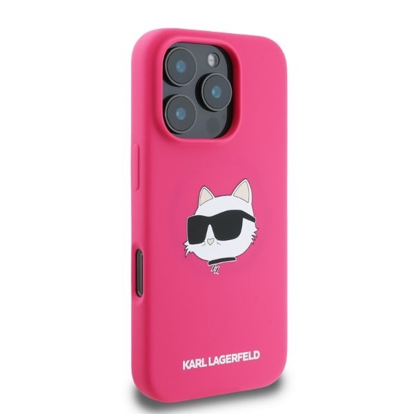 Husa pentru iPhone 16 Pro Max, Silicone MagSafe, Karl Lagerfeld - Fucsia - 1 | YEO