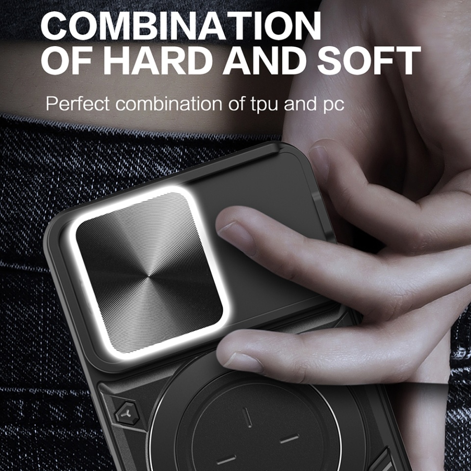 Husa pentru iPhone 16 Pro Max, SKYDDAR INNOVATION, CamGuard Pro, Inel Magnetic, Protectie Camera, Roz auriu, set cu sticker - 3 | YEO
