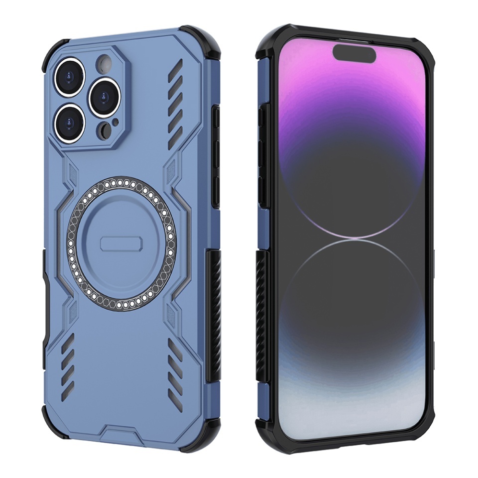 Husa pentru iPhone 16 Pro Max, SKYDDAR INOVATION, ArmorMag, Magsafe, set cu sticker, Albastru - 1 | YEO