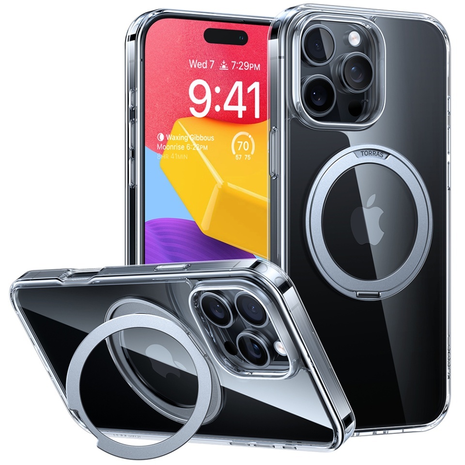 Husa pentru iPhone 16 Pro Max, Torras Ostand Pro MagSafe, Transparenta
