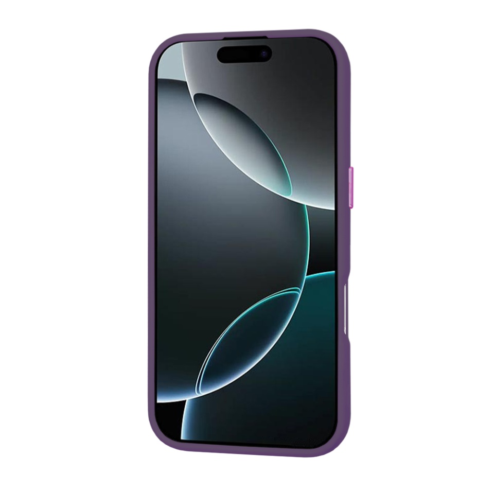 Husa pentru iPhone 16 Pro, SKYDDAR INNOVATION, HaloFrost MagSafe, Antisoc, set cu sticker, Mov inchis - 1 | YEO