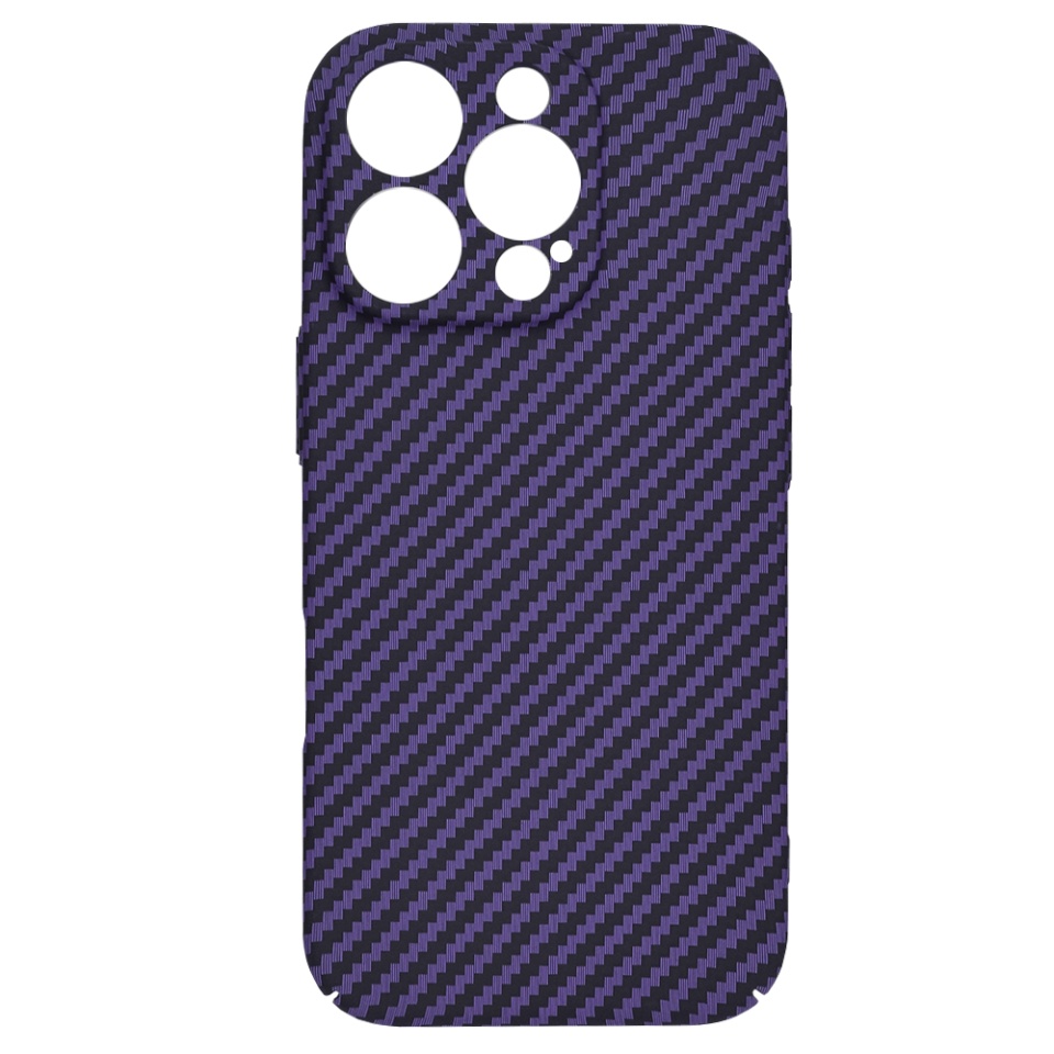 Husa pentru iPhone 16 Pro, SKYDDAR INNOVATION, textura carbon, Carbonite FiberShell, Mov, set cu sticker - 3 | YEO