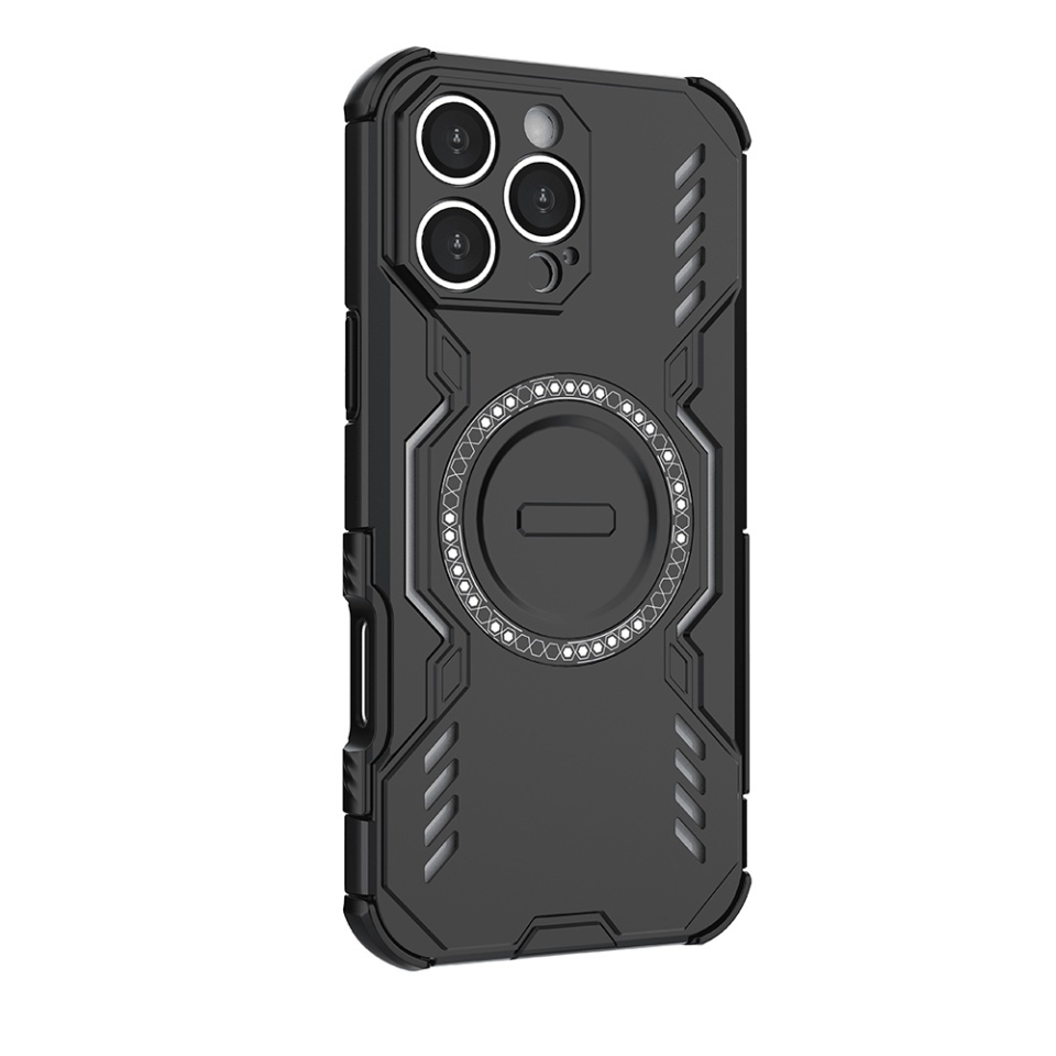 Husa pentru iPhone 16 Pro, SKYDDAR INOVATION, ArmorMag, Magsafe, set cu sticker, Negru - 2 | YEO
