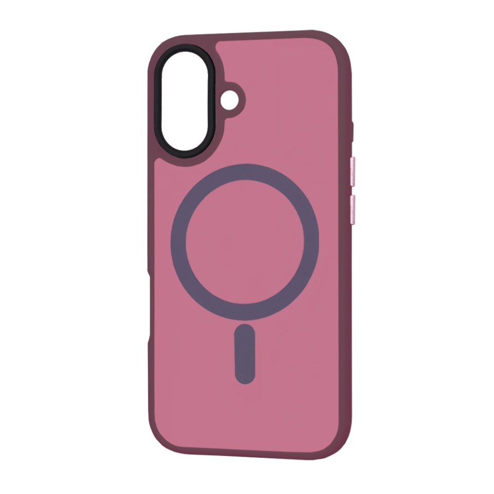 Husa pentru iPhone 16, SKYDDAR INNOVATION, HaloFrost MagSafe, Antisoc, set cu sticker, Bordo - 3 | YEO