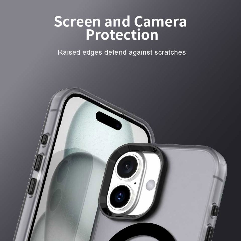 Husa pentru iPhone 16, SKYDDAR INOVATION, CandyCase, Magsafe, set cu sticker, Negru - 6