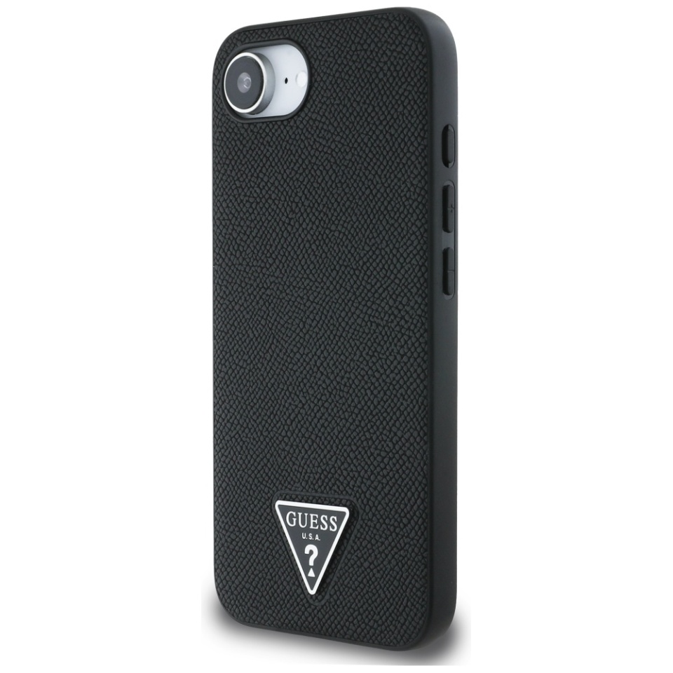 Husa pentru iPhone 16e, Grained Triangle, Guess, Negru - 1 | YEO
