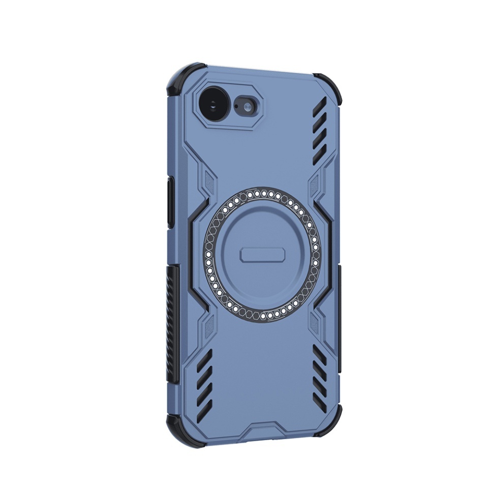 Husa pentru iPhone 16e, SKYDDAR INOVATION, ArmorMag, Magsafe, set cu sticker, Albastru - 2 | YEO