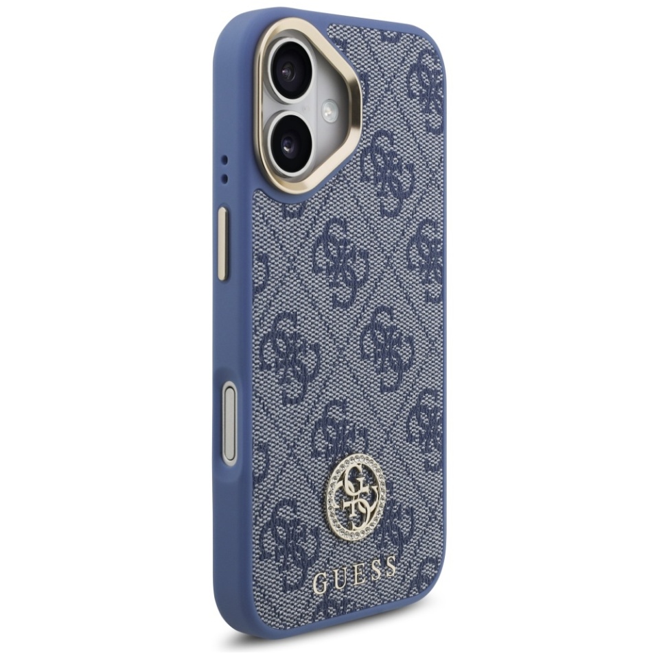 Husa pentru iPhone 17, 4G Strass Logo with Big Strap Metal Button MagSafe, Protectie Slim, Albastru - 1 | YEO