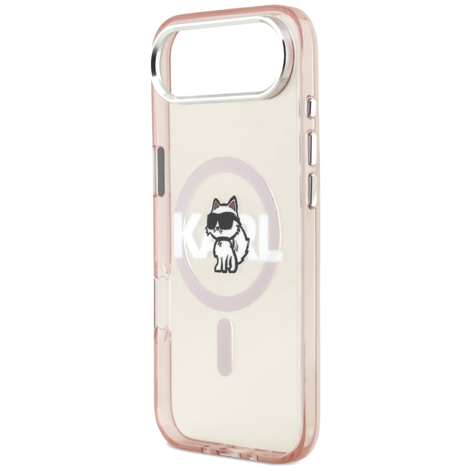 Husa pentru iPhone 17 Air, IML Glitter K&C Heads Logo MagSafe, Clear Mono Karl&Choupette - 2 | YEO