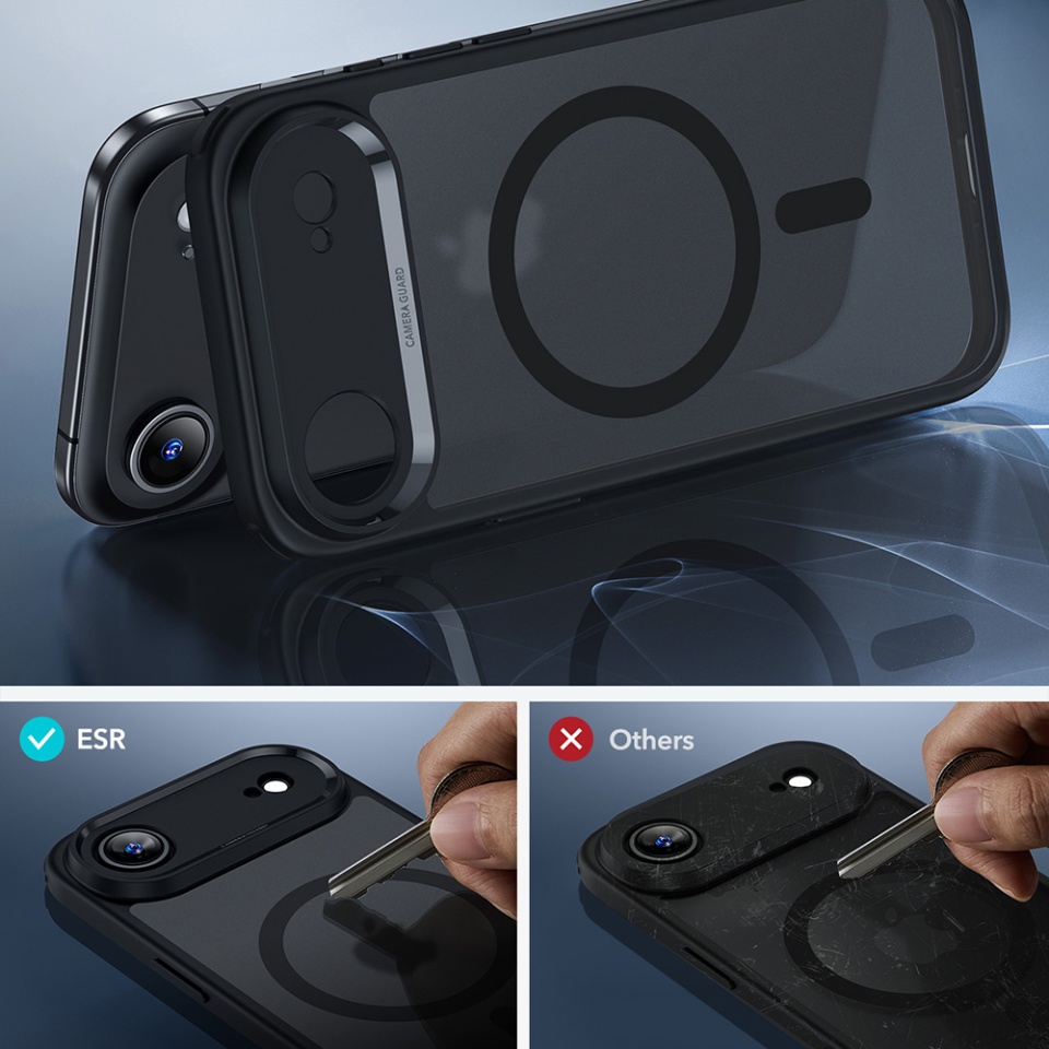 Husa pentru iPhone 17 Air, slim, ESR Classic Hybrid HaloLock, Negru frost - 2 | YEO