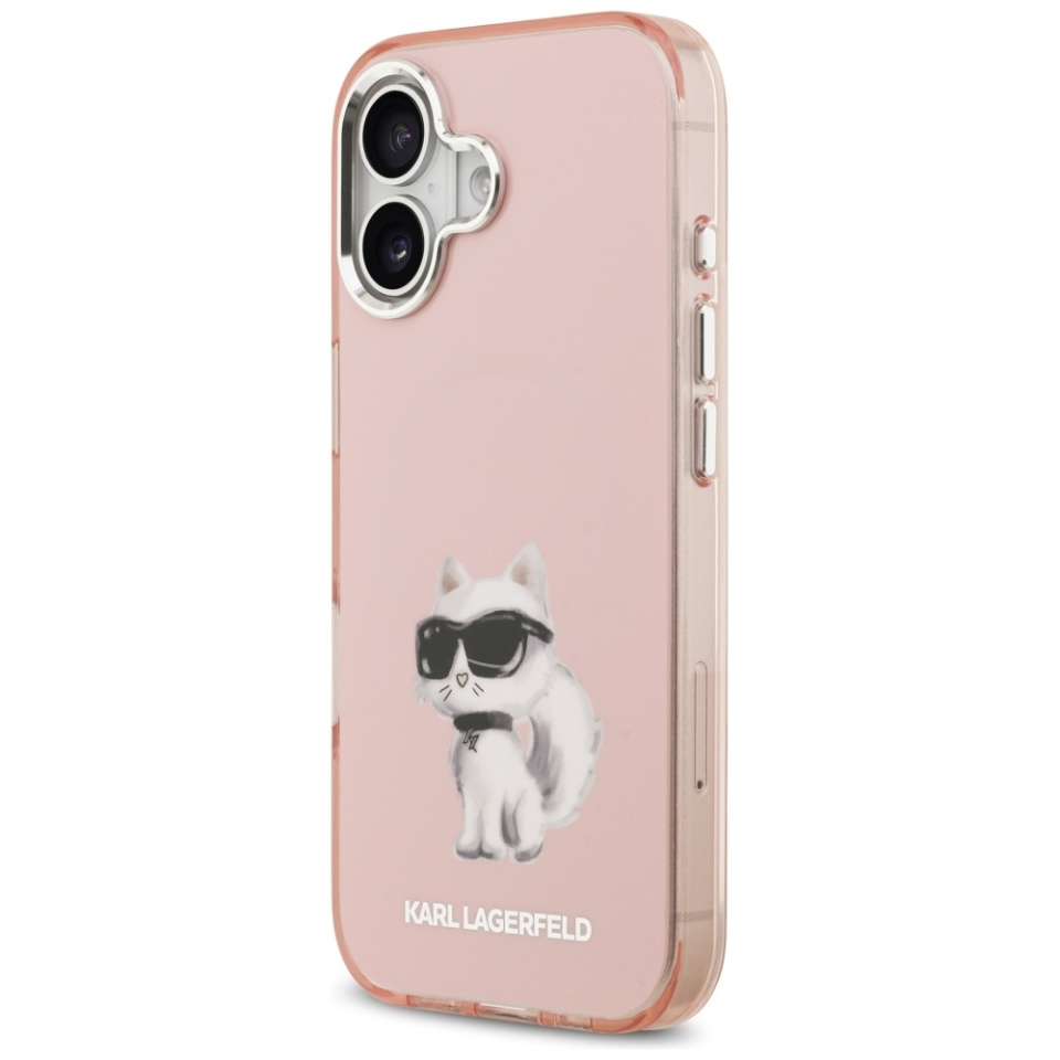 Husa pentru iPhone 17, IML Glitter K&C Heads Logo MagSafe, Clear Mono Karl&Choupette - 3 | YEO