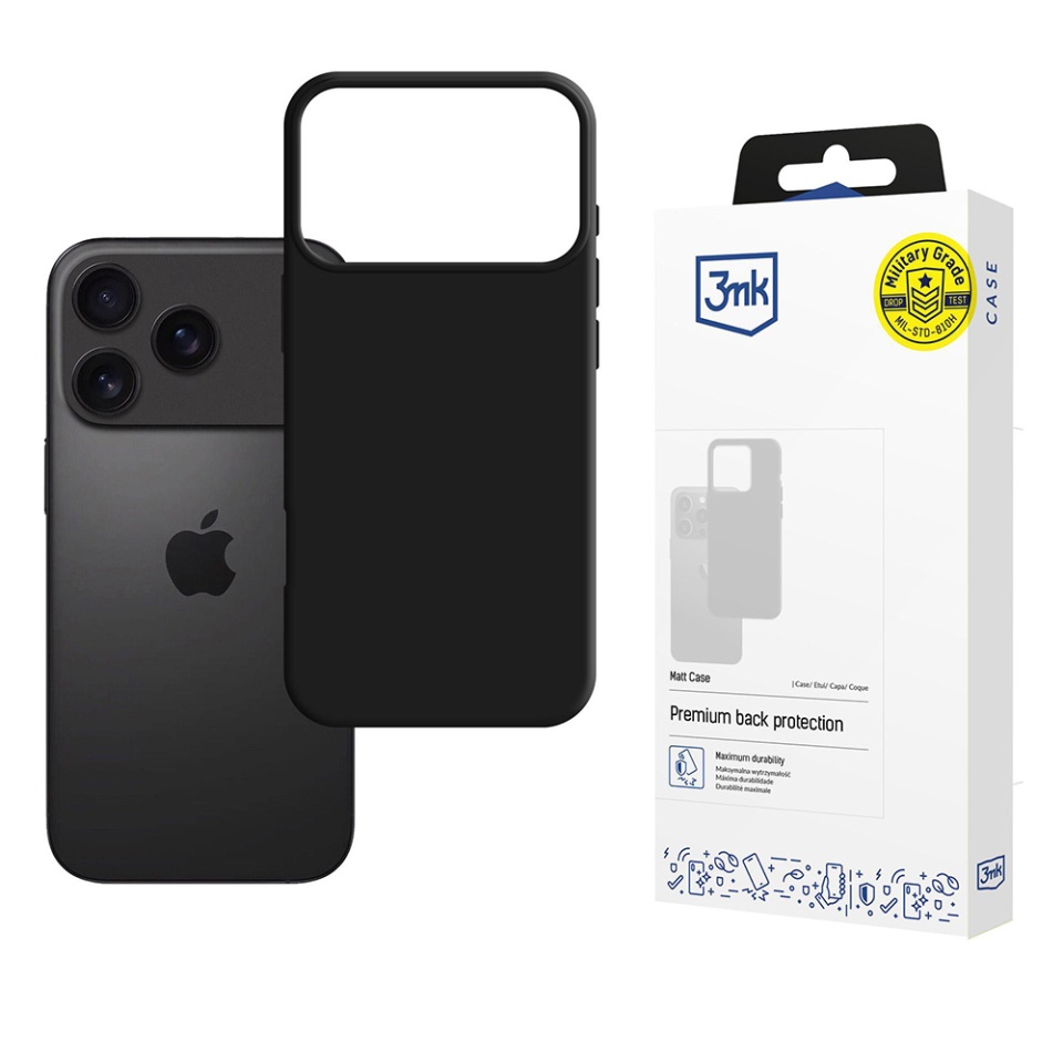 Husa pentru iPhone 17 Pro Max, 3mk Matt Case, Negru