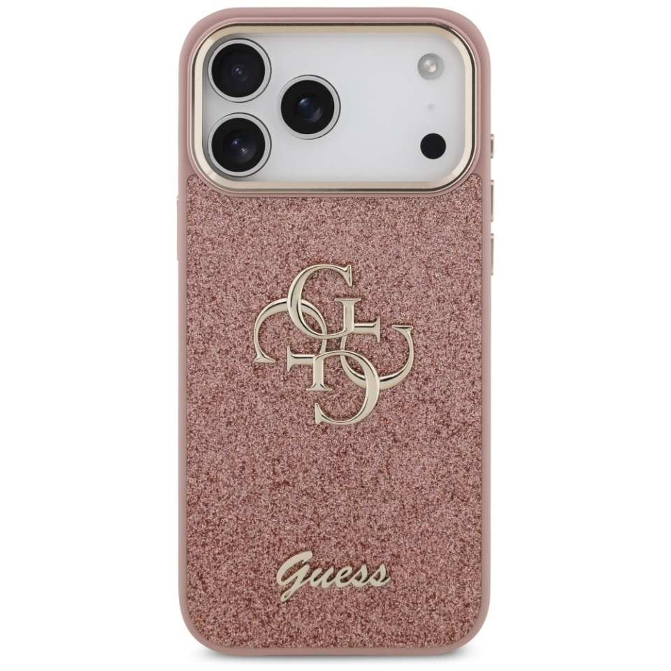 Husa pentru iPhone 17 Pro Max, Glitter Fixed Big 4G, Protectie Slim, Guess, Roz - 1 | YEO