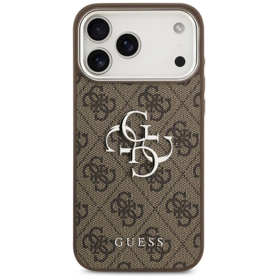Husa pentru iPhone 17 Pro Max, Guess Big 4G Logo Classic Logo, Maro - 1 | YEO