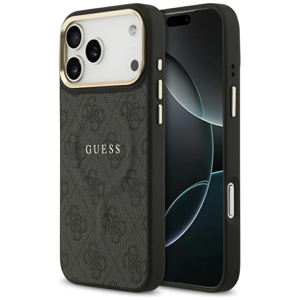 Husa pentru iPhone 17 Pro Max, Guess, Hardcase 4G Classic MagSafe, Negru