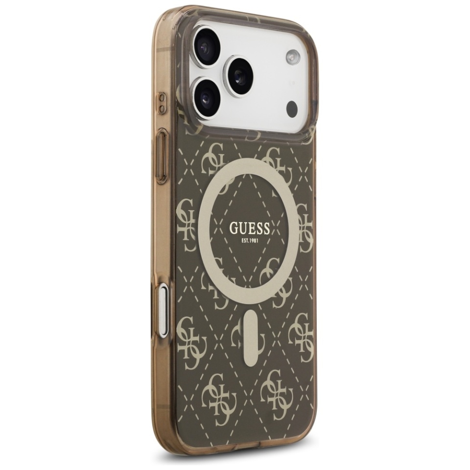 Husa pentru iPhone 17 Pro Max, IML 4G Background MagSafe, Guess, Maro - 1 | YEO