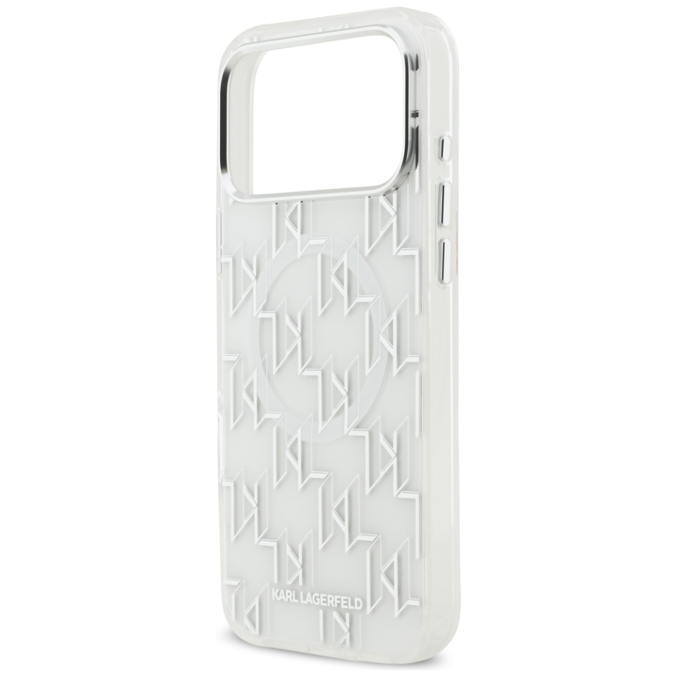 Husa pentru iPhone 17 Pro Max, IML Glitter K&C Heads Logo MagSafe, Clear Mono Karl&Choupette - 1 | YEO