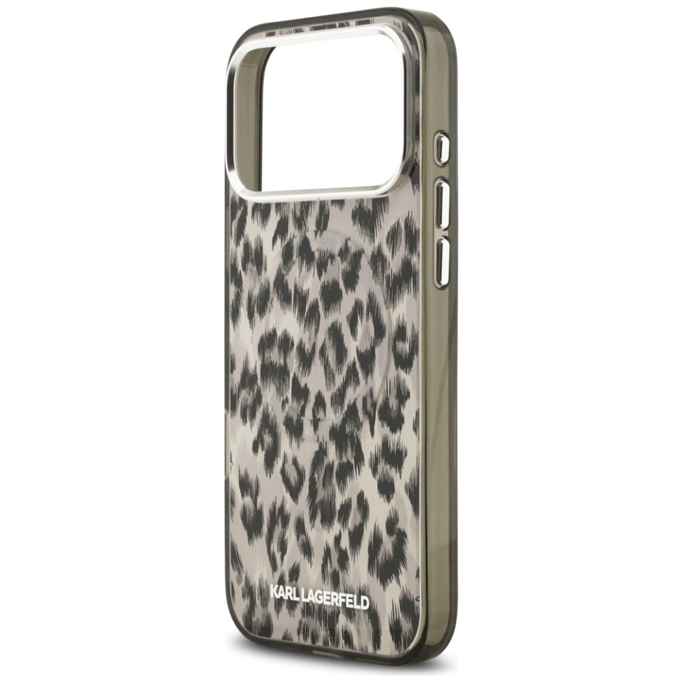 Husa pentru iPhone 17 Pro Max, IML Glitter K&C Heads Logo MagSafe, Clear Mono Karl&Choupette - 2 | YEO