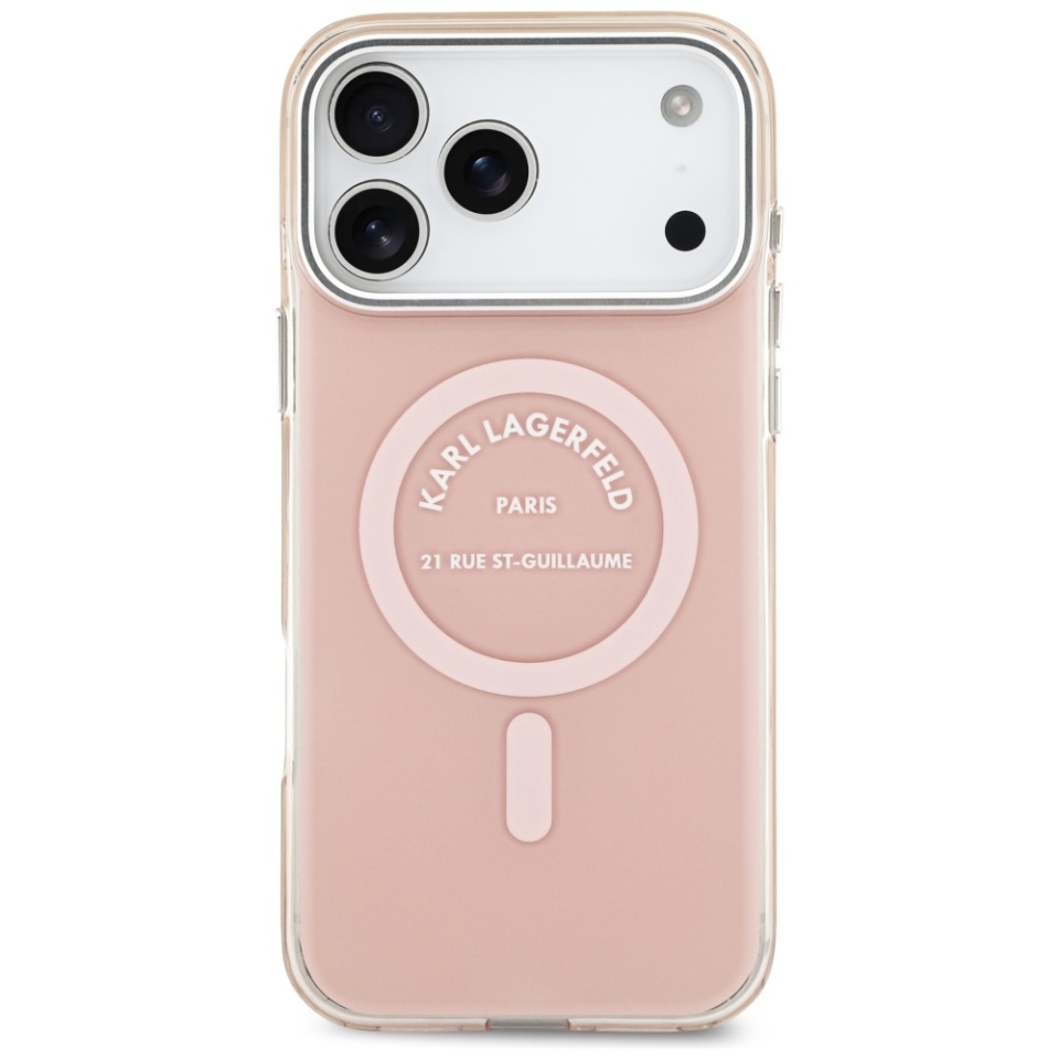 Husa pentru iPhone 17 Pro Max, IML Glitter K&C Heads Logo MagSafe, Clear Mono Karl&Choupette - 1 | YEO