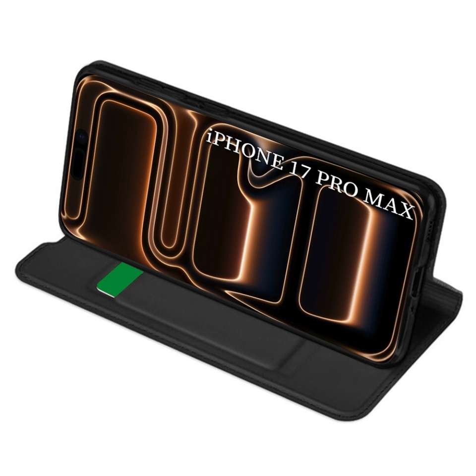Husa pentru iPhone 17 Pro Max, SKYDDAR INNOVATION, Magskin Book, tip Carte cu Portofel Interior, set cu sticker, Negru - 3 | YEO
