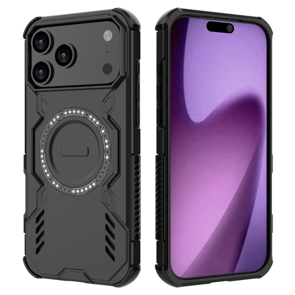 Husa pentru iPhone 17 Pro Max, SKYDDAR INOVATION, ArmorMag, Magsafe, set cu sticker, Negru - 1 | YEO