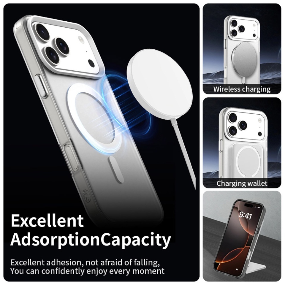 Husa pentru iPhone 17 Pro Max, SKYDDAR INOVATION, CandyCase, Magsafe, set cu sticker, Alb - 1 | YEO