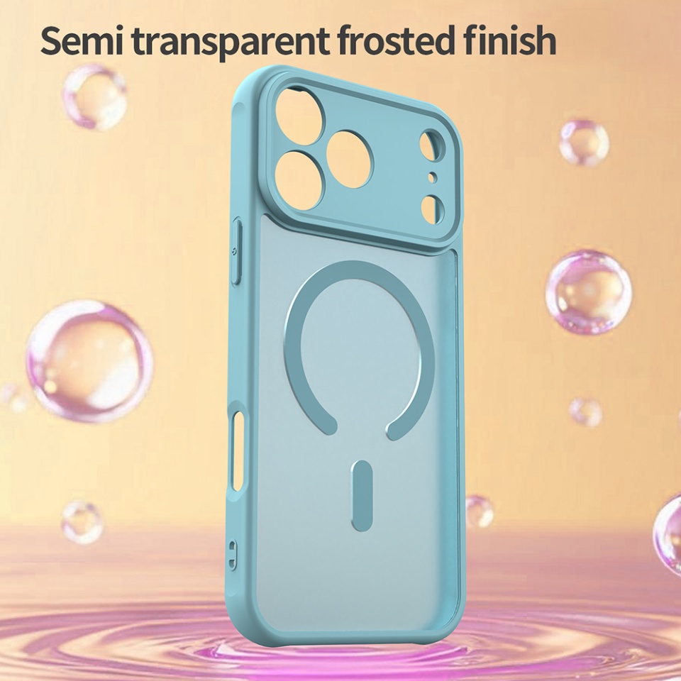 Husa pentru iPhone 17 Pro, SKYDDAR INNOVATION, HaloFrost MagSafe II, Antisoc, set cu sticker, Verde menta - 3 | YEO