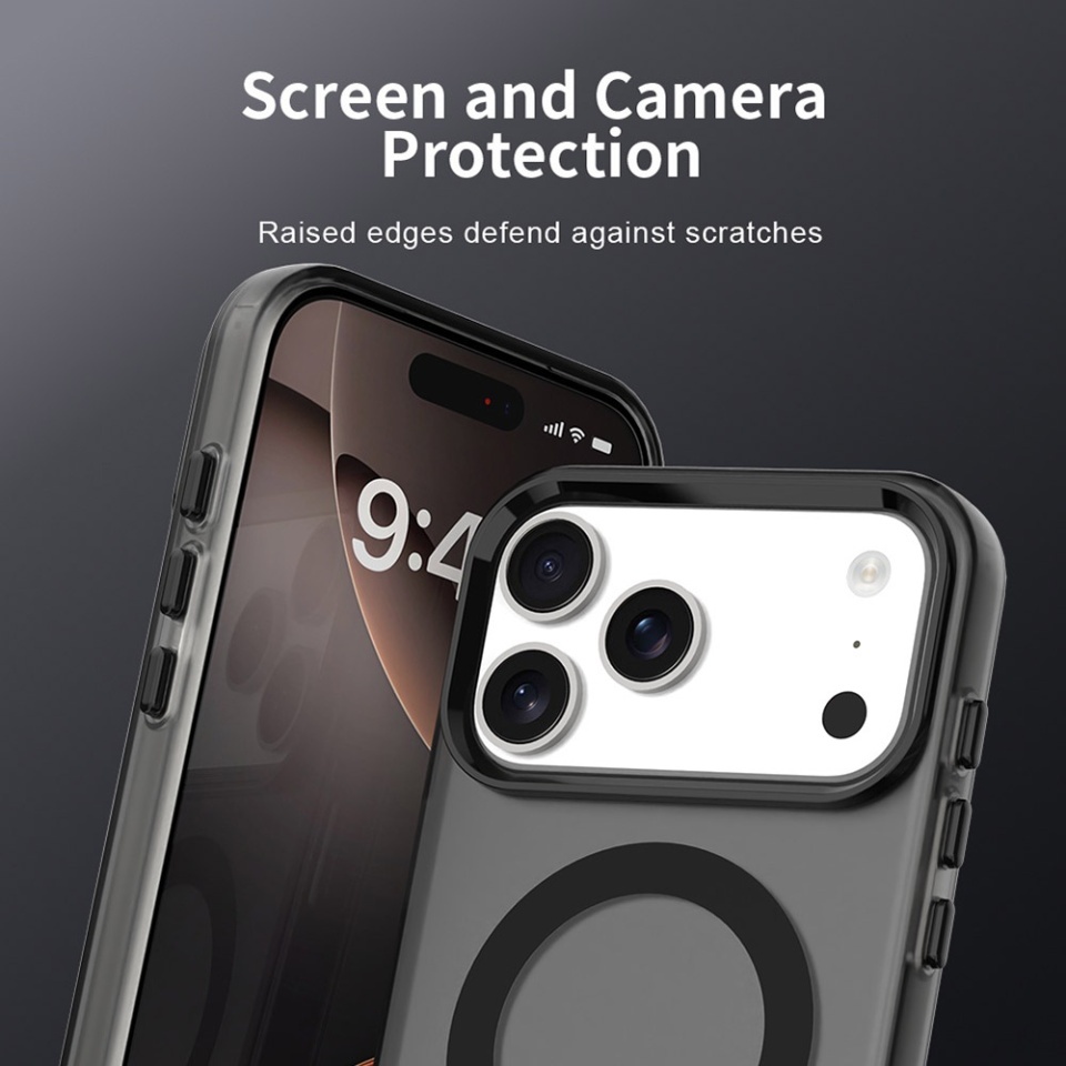 Husa pentru iPhone 17 Pro, SKYDDAR INOVATION, CandyCase, Magsafe, set cu sticker, Negru - 3 | YEO