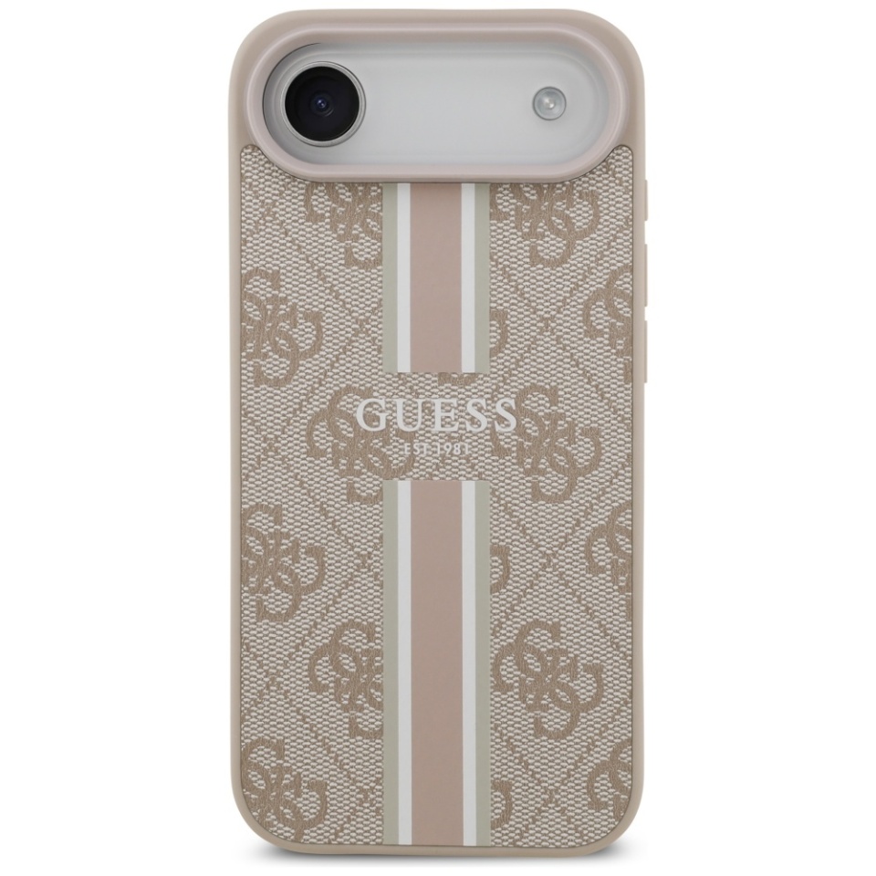 Husa pentru iPhone Air, Guess Printed Stripes MagSafe, Roz - 3 | YEO