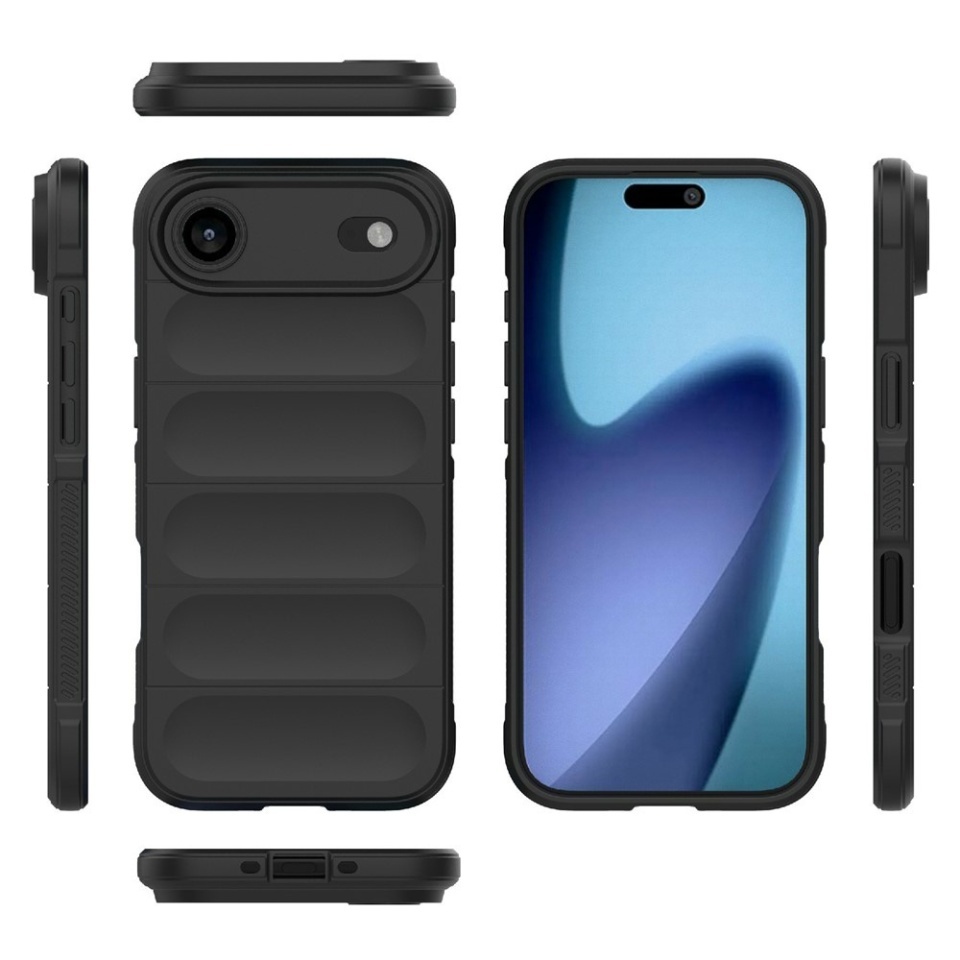 Husa pentru iPhone Air, SKYDDAR INNOVATION, Magic Shield, din Silicon Mat, set cu sticker, Negru - 1 | YEO