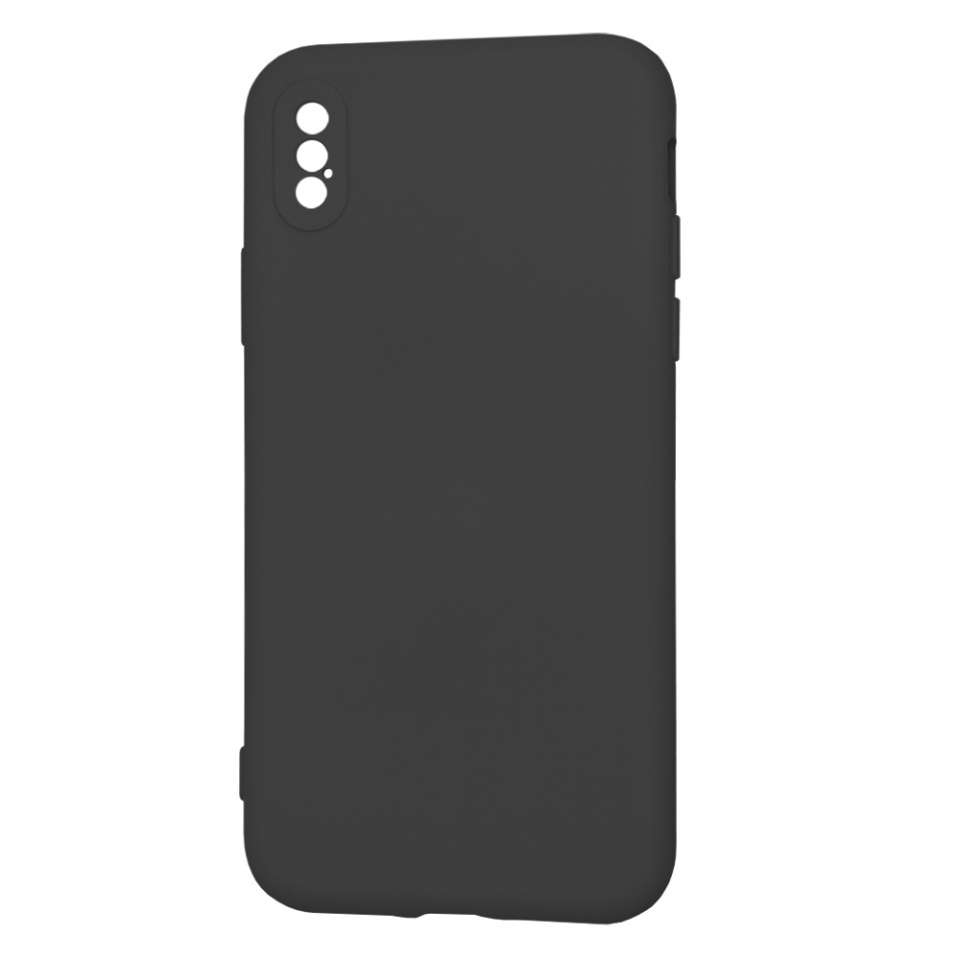 Husa pentru iPhone X, iPhone 10 / XS, SKYDDAR INNOVATION, din Silicon Catifelat, SoftElegance, set cu sticker, Negru - 3 | YEO