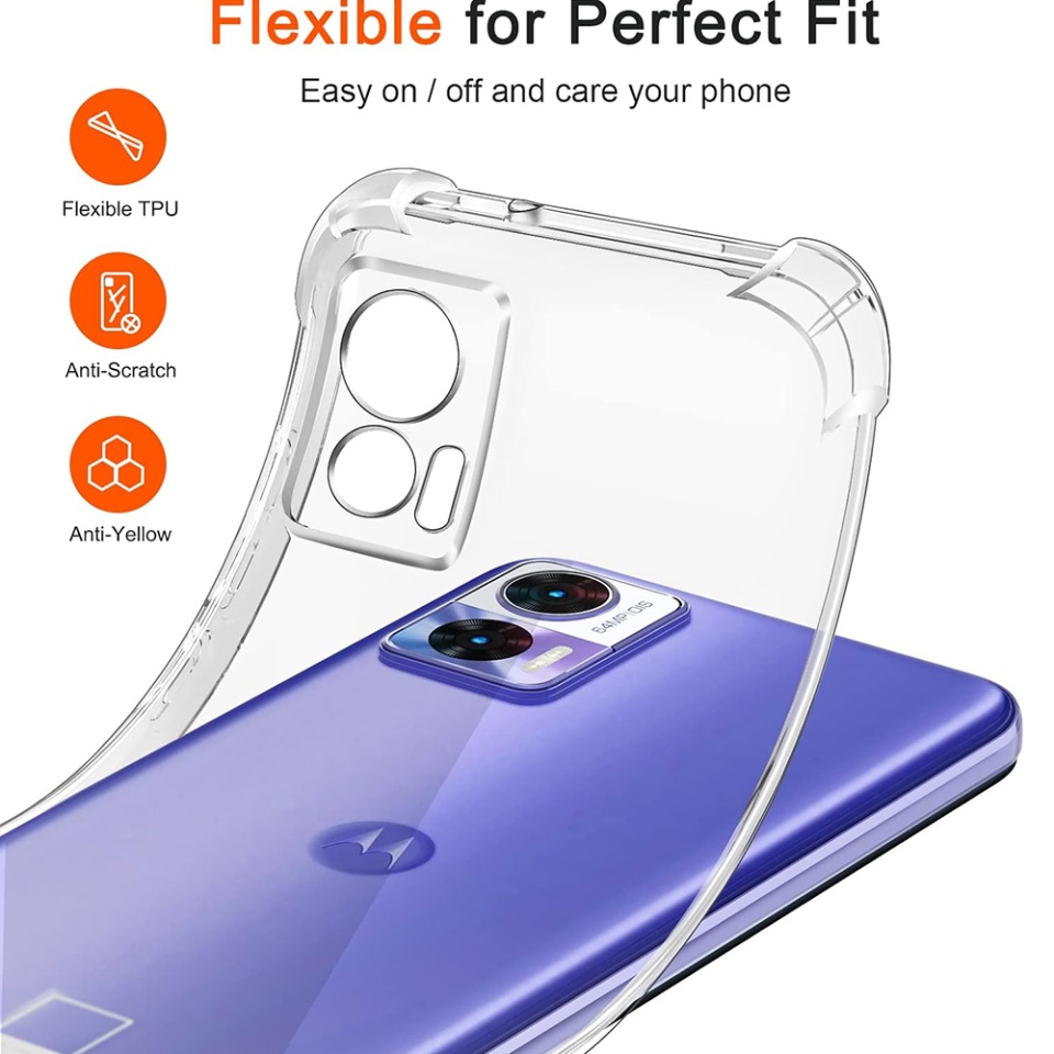 Husa pentru Motorola Edge 30 Neo , SKYDDAR INNOVATION, Shockproof Clear din Silicon Slim, Transparenta, set cu sticker - 2 | YEO