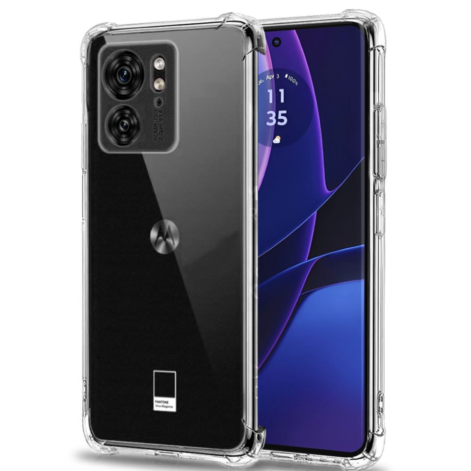 Husa pentru Motorola Edge 40 / Edge (2023) , SKYDDAR INNOVATION, Shockproof Clear din Silicon Slim, Transparenta, set cu sticker
