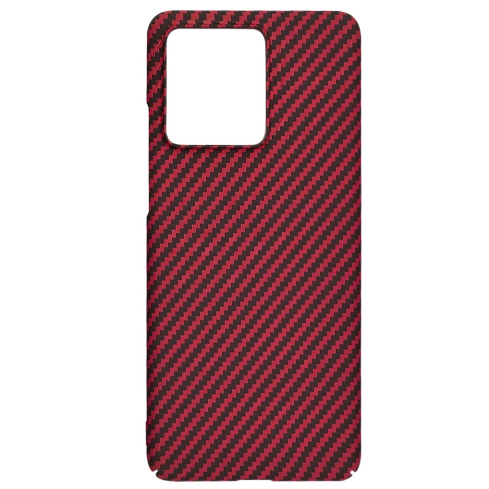 Husa pentru Motorola Edge 40 Neo, SKYDDAR INNOVATION, textura carbon, Carbonite FiberShell, set cu sticker, Rosu, - 3 | YEO