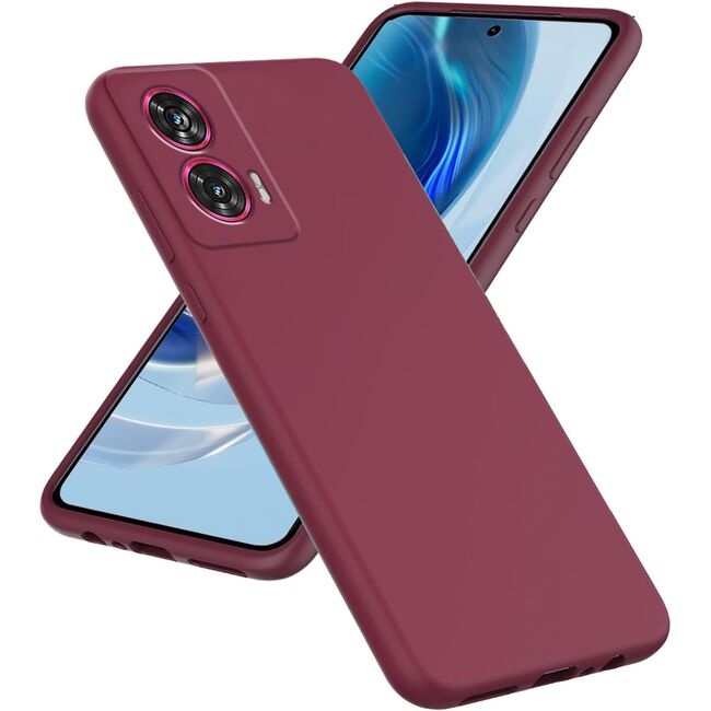 Husa pentru Motorola Edge 50 Fusion din Silicon Catifelat, Protectie Premium, Skyddar SoftElegance - Bordo