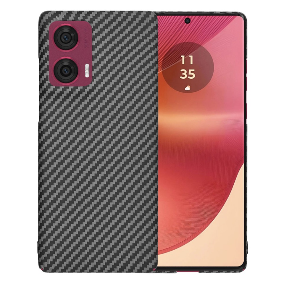 Husa pentru Motorola Edge 50 Fusion, Finisaj Premium cu Textura de Carbon, Design Elegant, SKDR CarbonFlex - Negru