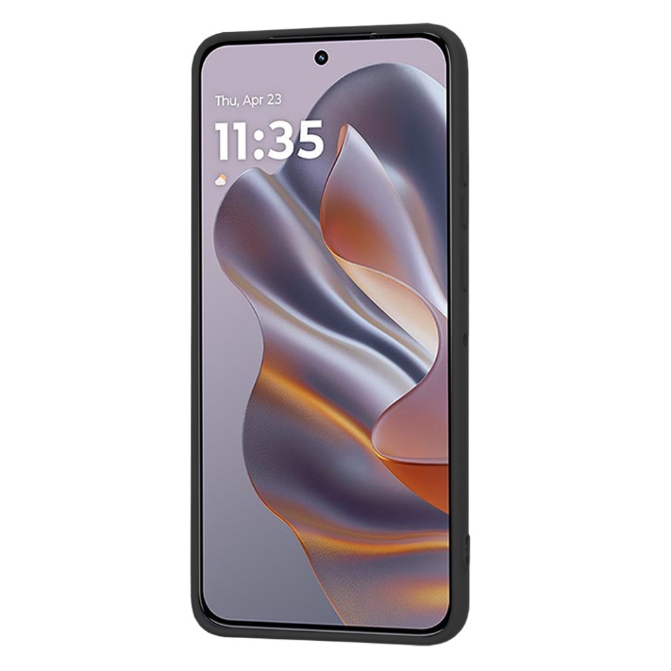 Husa pentru Motorola Edge 50 Neo, SKYDDAR INNOVATION, din Silicon Catifelat, SoftElegance, set cu sticker, Negru - 1 | YEO