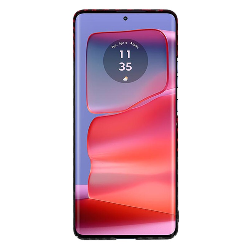 Husa pentru Motorola Edge 50 Pro, Finisaj Premium cu Textura de Carbon, Design Elegant, SKDR CarbonFlex - Rosu inchis - 1 | YEO
