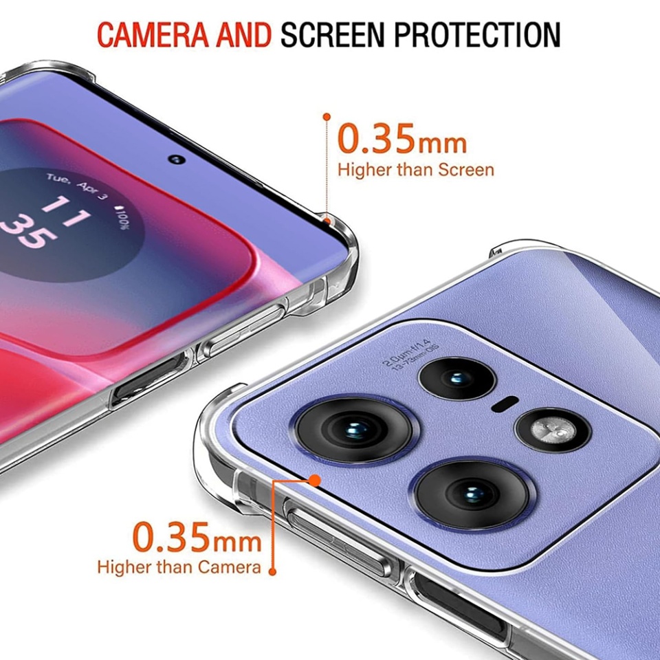 Husa pentru Motorola Edge 50 Pro , SKYDDAR INNOVATION, Shockproof Clear din Silicon Slim, Transparenta, set cu sticker - 3 | YEO