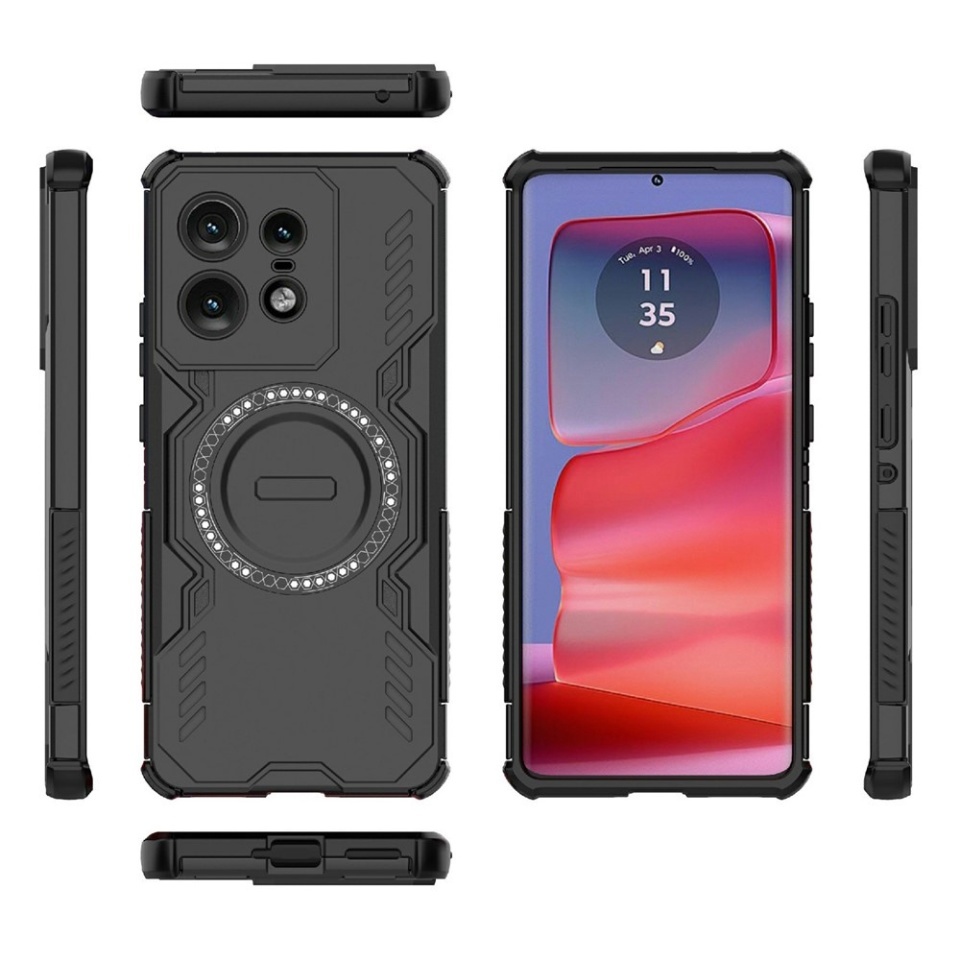 Husa pentru Motorola Edge 50 Pro, SKYDDAR INOVATION, ArmorMag, Magsafe, set cu sticker, Negru - 3 | YEO