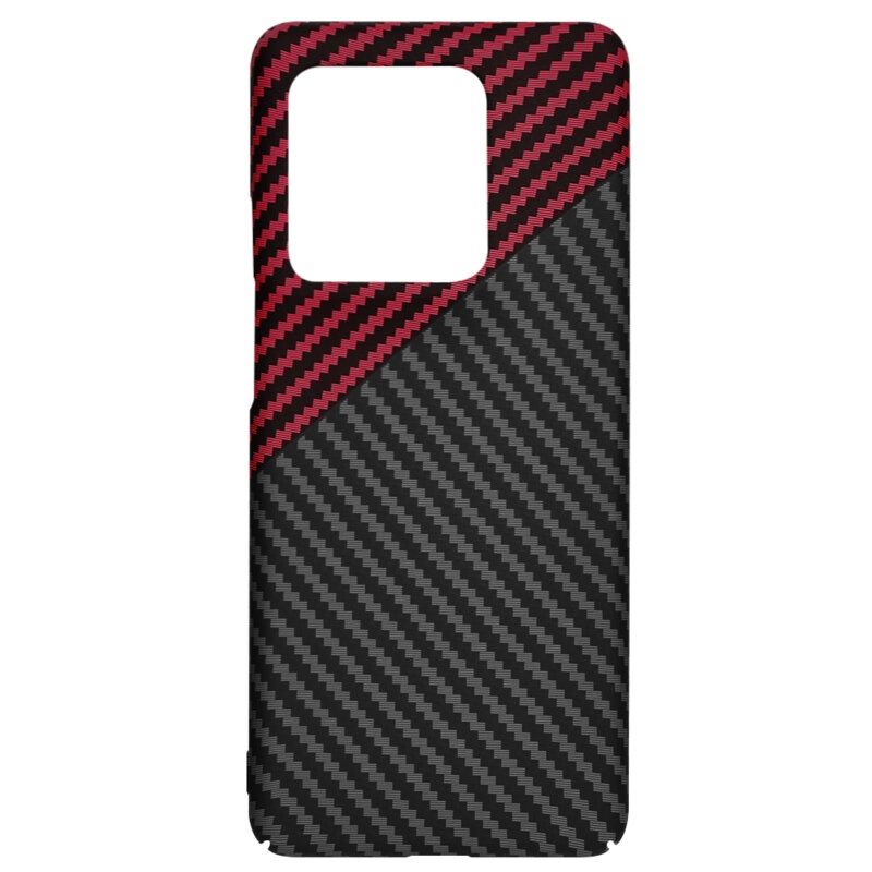Husa pentru Motorola Edge 50 Ultra, Finisaj Premium cu Textura de Carbon, Design Elegant, SKDR CarbonFlex - Rosu inchis - 3 | YEO
