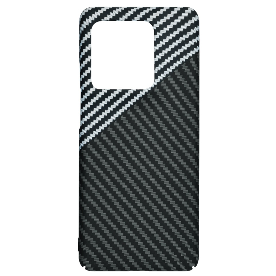 Husa pentru Motorola Edge 50 Ultra, SKYDDAR INNOVATION, textura carbon, Carbonite FiberShell, set cu sticker, Gri, - 3 | YEO