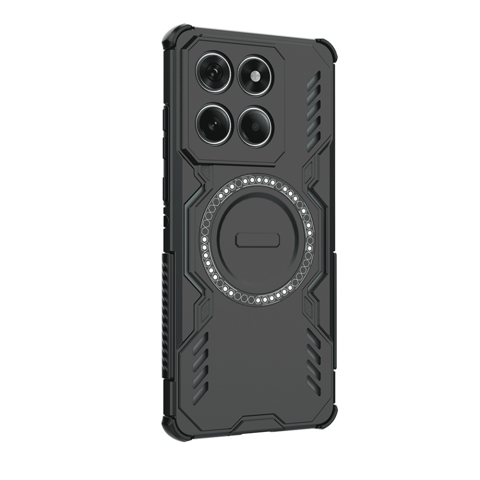Husa pentru Motorola Edge 60 Fusion / Edge 60, SKYDDAR INOVATION, ArmorMag, Magsafe, set cu sticker, Negru - 2 | YEO