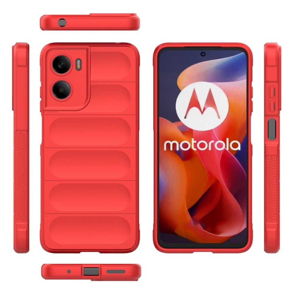 Husa pentru Motorola Moto G05 / Moto E15, SKYDDAR INNOVATION, Magic Shield, din Silicon Mat, set cu sticker, Rosu - 1 | YEO