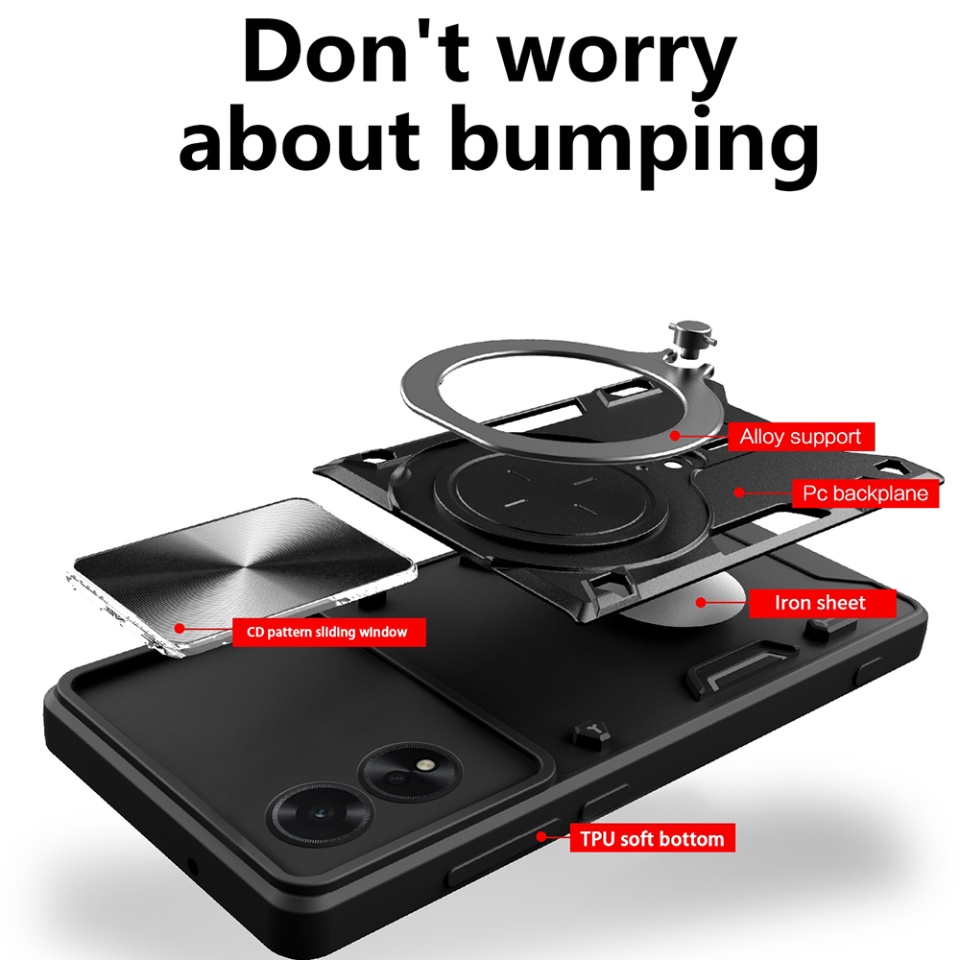 Husa pentru Motorola Moto G14, SKYDDAR INNOVATION, CamGuard Pro, Inel Magnetic, Protectie Camera, set cu sticker, Rosu - 1 | YEO