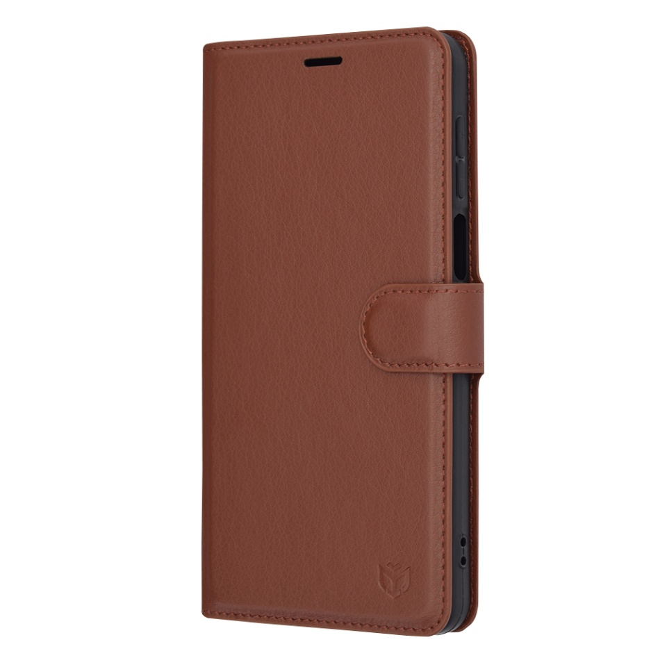 Husa pentru Motorola Moto G14 tip Carte, cu Portofel Interior, Finisaje Premium, SKYDDAR Leather Wallet - Maro - 3 | YEO