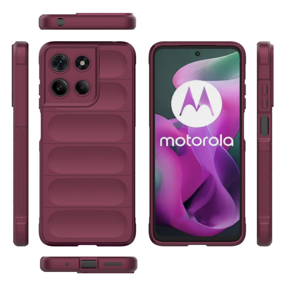 Husa pentru Motorola Moto G15 / Moto G15 Power, SKYDDAR INNOVATION, Magic Shield, din Silicon Mat, set cu sticker, Bordo - 1 | YEO