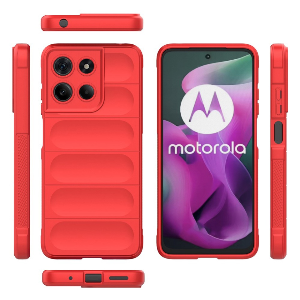Husa pentru Motorola Moto G15 / Moto G15 Power, SKYDDAR INNOVATION, Magic Shield, din Silicon Mat, set cu sticker, Rosu - 1 | YEO