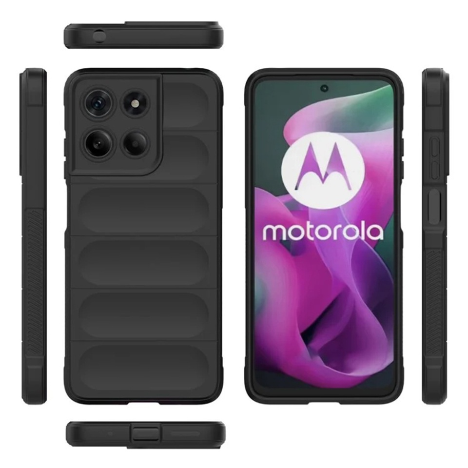 Husa pentru Motorola Moto G15 / Moto G15 Power, SKYDDAR INNOVATION, Vogue, din Silicon Mat, Negru, set cu sticker - 1 | YEO
